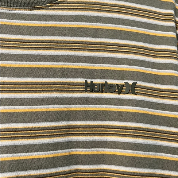 Hurley Red and Tan Striped Tees set of two. - Picture 4 of 6